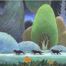 Forest Realm-Wolves Night Run - Close Up 1
