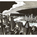 Batman - City Pan-Sunset - Warner Bros.  17"x11"  Pencil, Marker